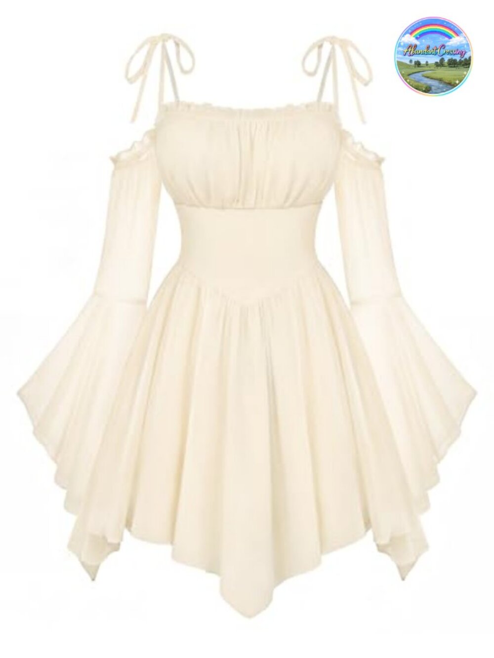 Renaissance Fairy Dress A-Line Off Shoulder Handkerchief Chiffon Cosplay